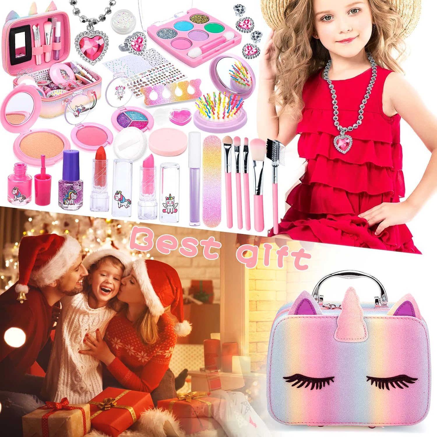 Children's Makeup Set for Girls, 31 Pieces, Washable, Real Children's