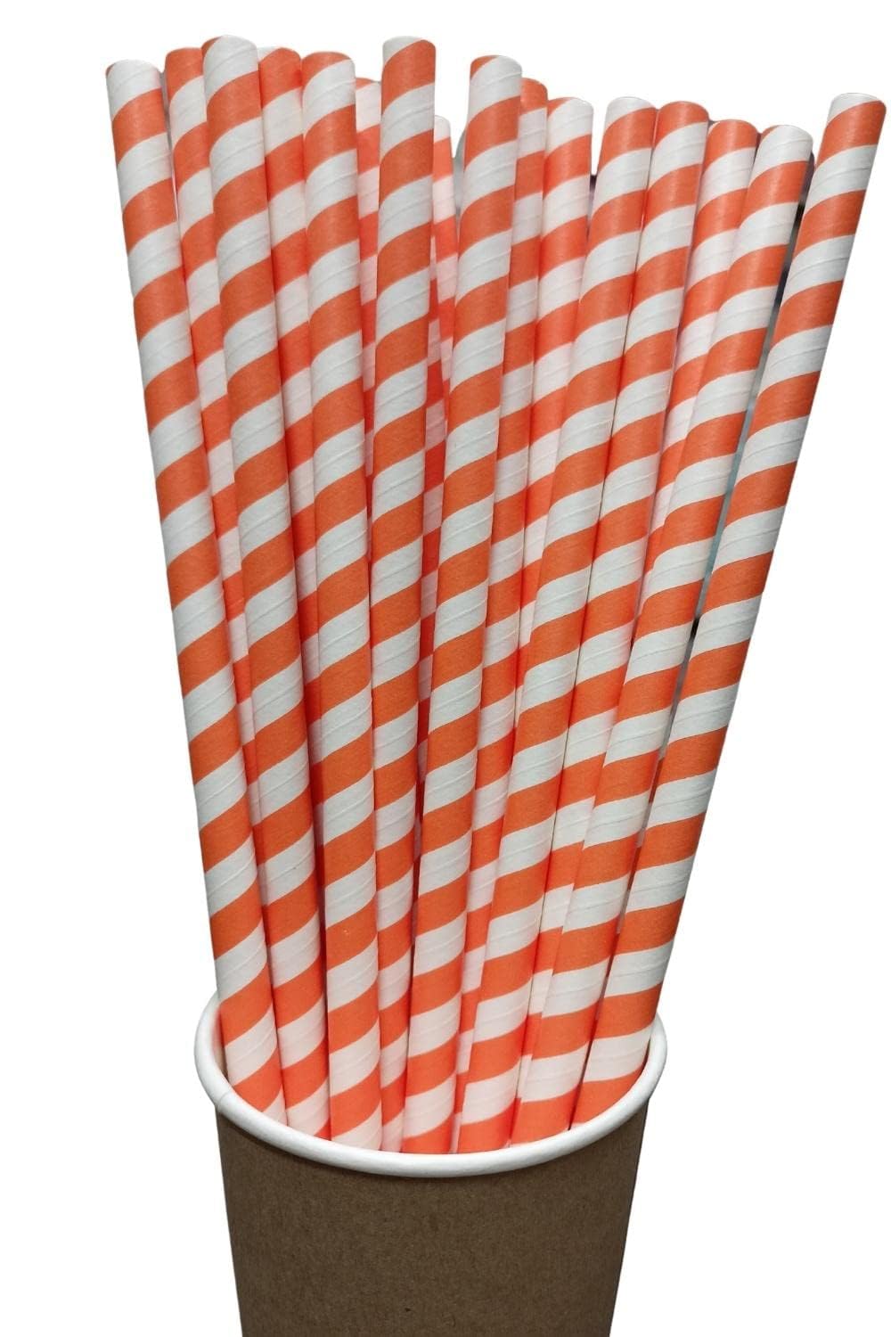 GENERIC Ecofriendly Biodegradable Disposable Orange and White Striped