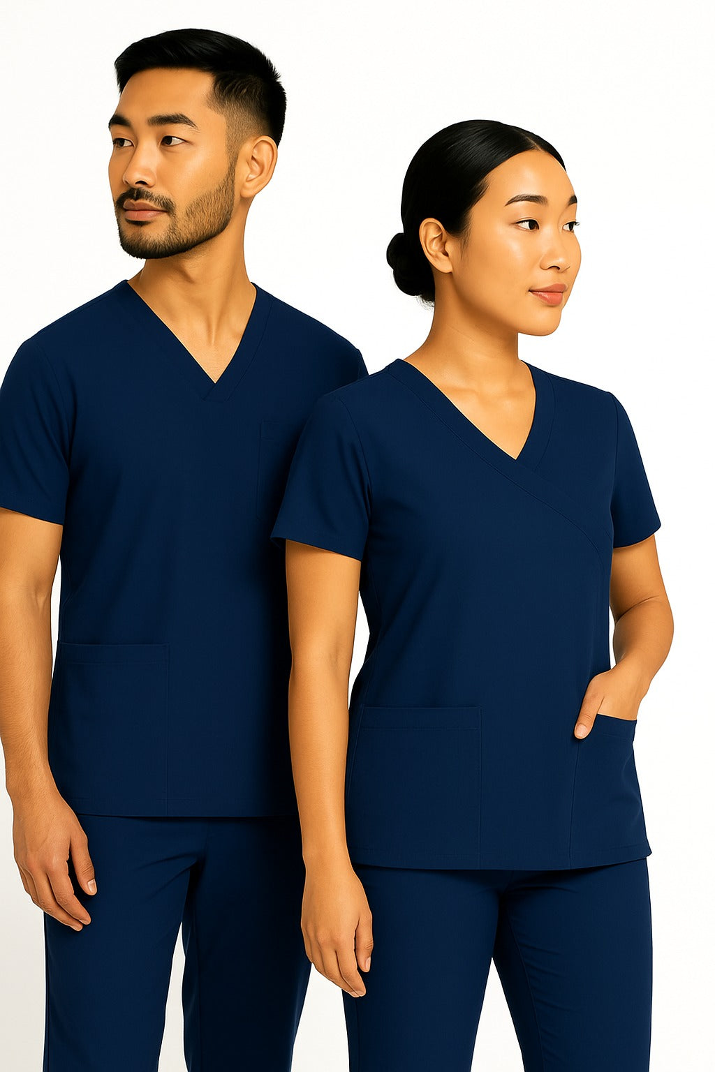 Unisex Medical Scrub Set – V-Neck Short Sleeve Top and Matching Pants