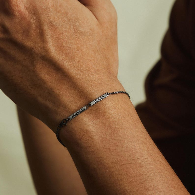 Custom Name Bracelet For Men, Kids Names Bracelet, Father's Day