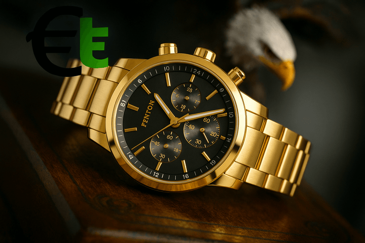 Etalors Sovereign Gold Chronograph Watch – Premium Luxury Timepiece