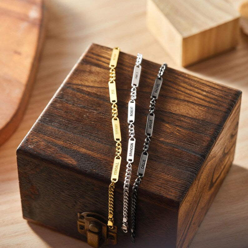 Mens Bracelet Silver, Husband Gift