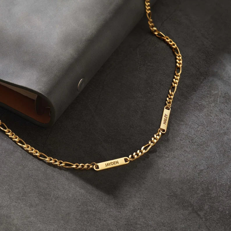 Dad Necklace With Kids Names, Engraved Dad Necklace