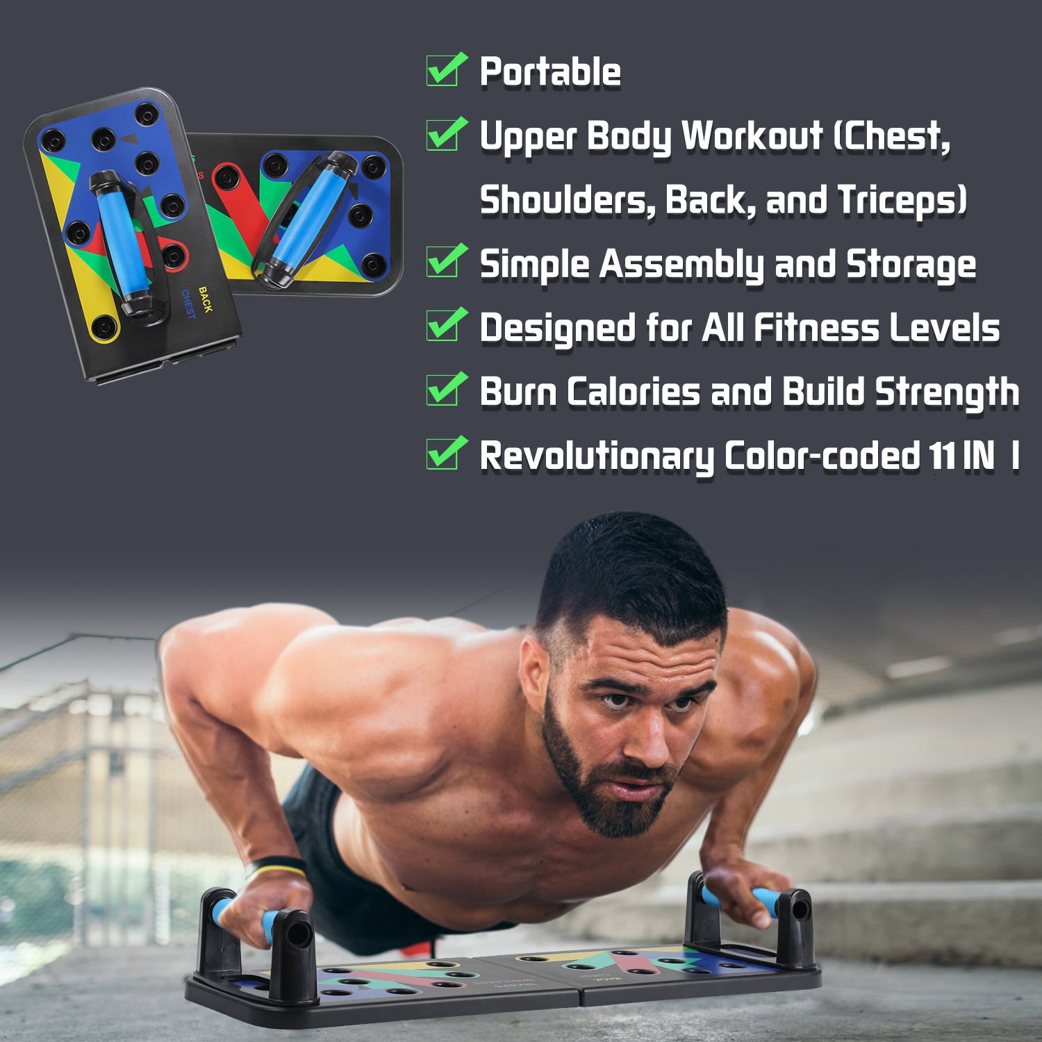 Foldable 9 in 1 Push Up Board for Home Gym