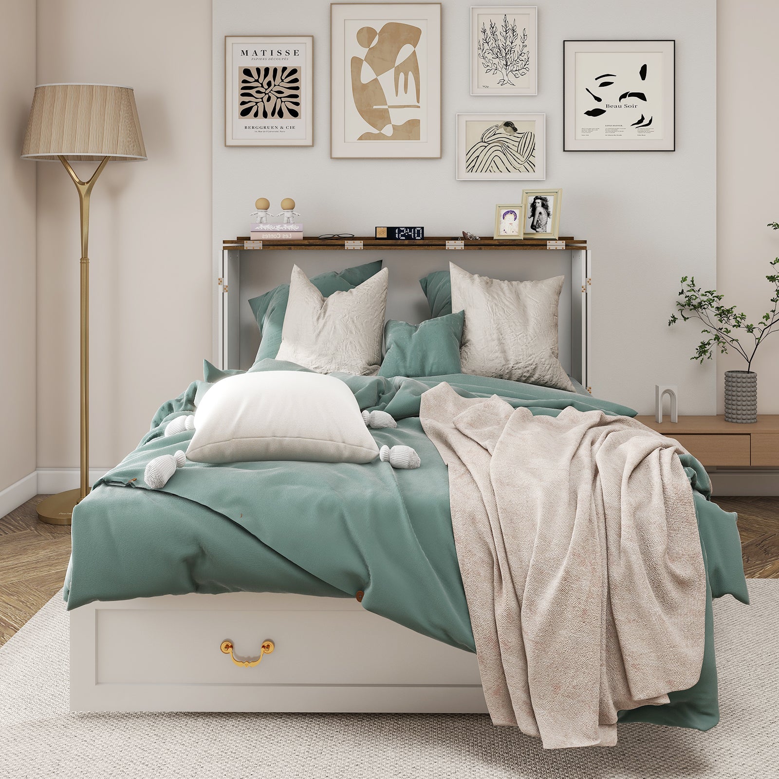 MFC-6 Murphy Cabinet Bed with Drawers Murphy Mobile Chest Bed