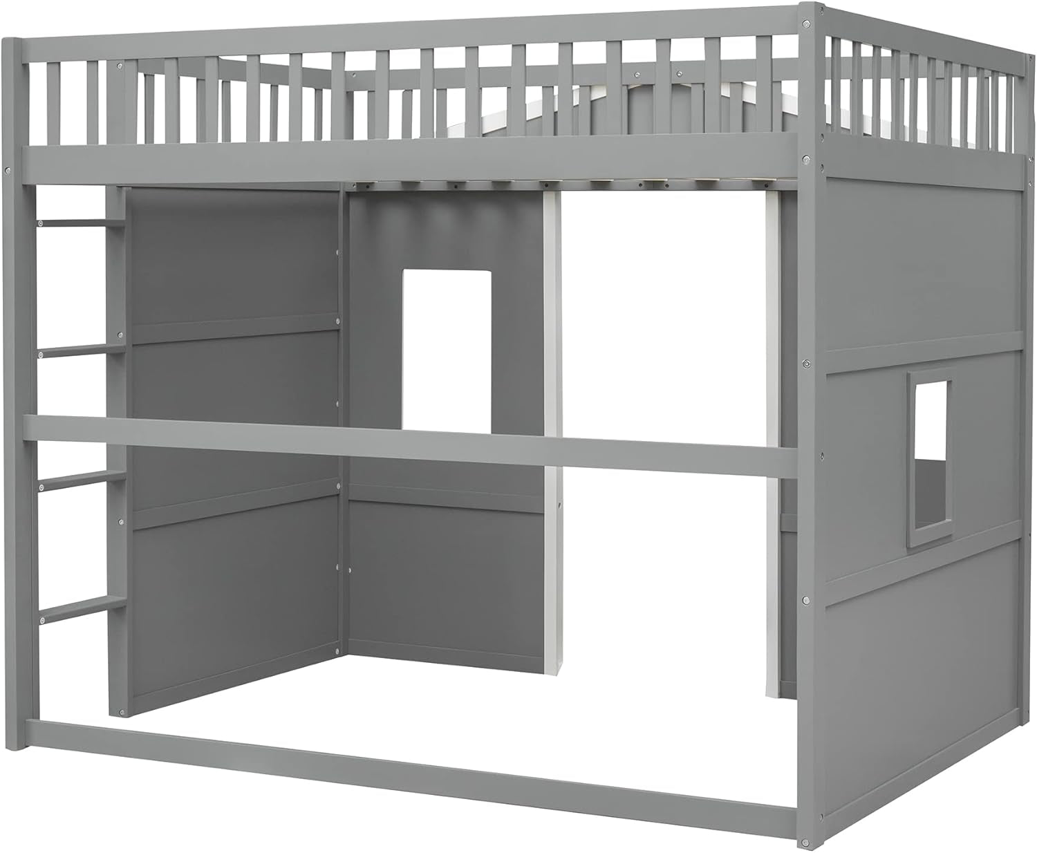 Full Playhouse Loft Bed with Window and Ladder