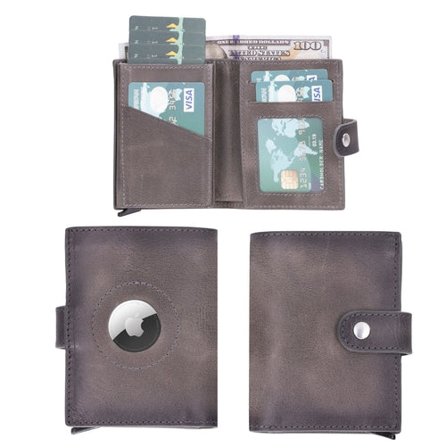 Douglas Genuine Leather Pop-Up Wallet with AirTag Slot - RFID Blocking