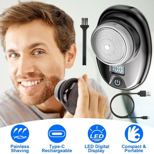 Men Portable Type-C Rechargeable Electric Shaver With Led Digital