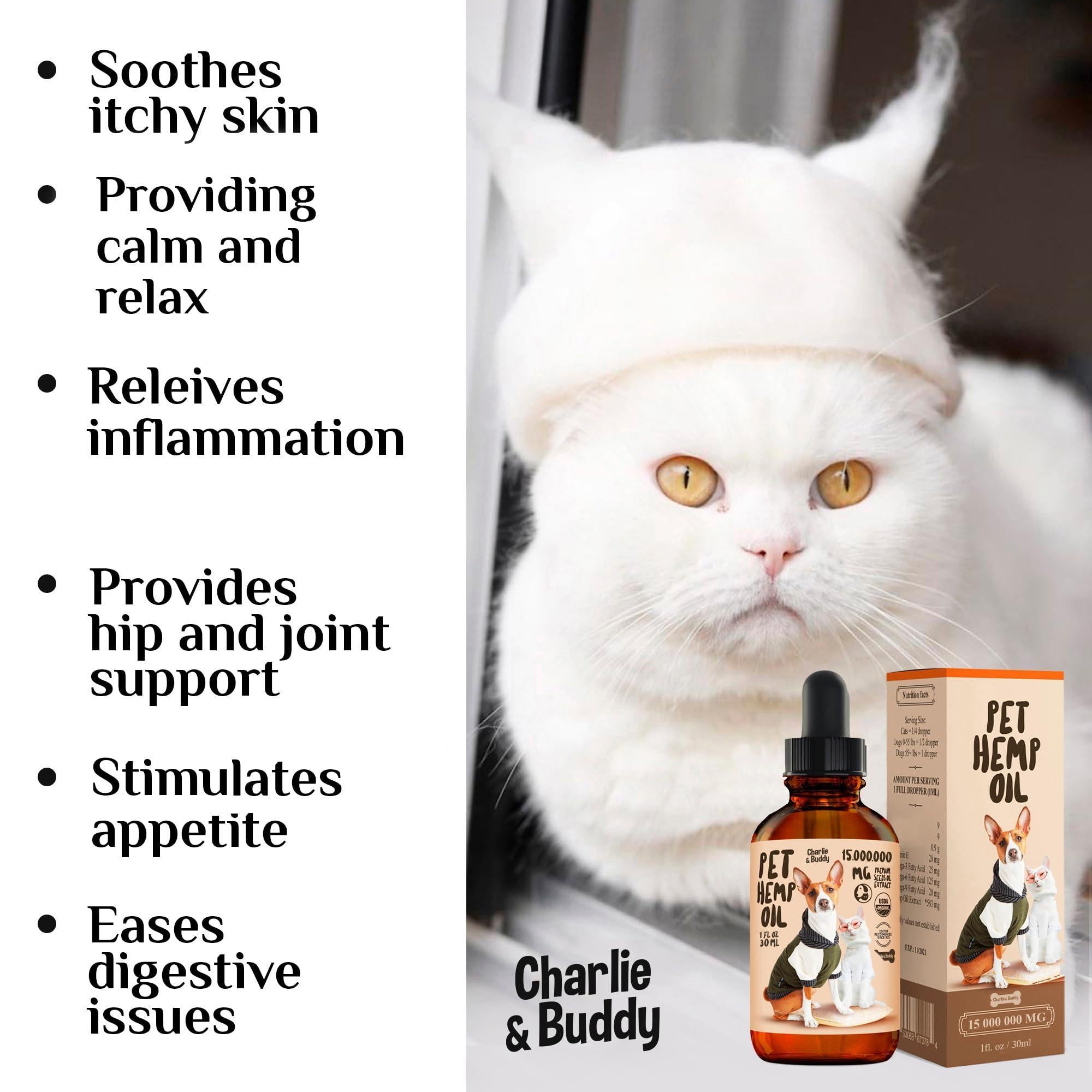 Charlie Buddy   H–µmp Oil for Dogs Cats   Hi—Ä and J–æint Supp–ært and