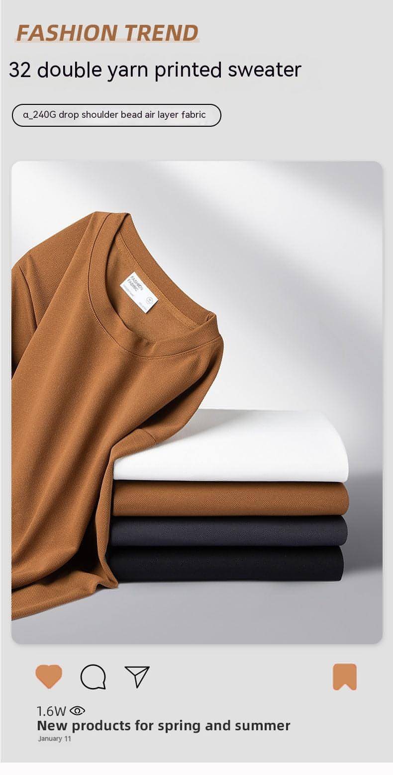 Men's Round Neck Air Layer Sweaters Menswear Youth Fashion Casual