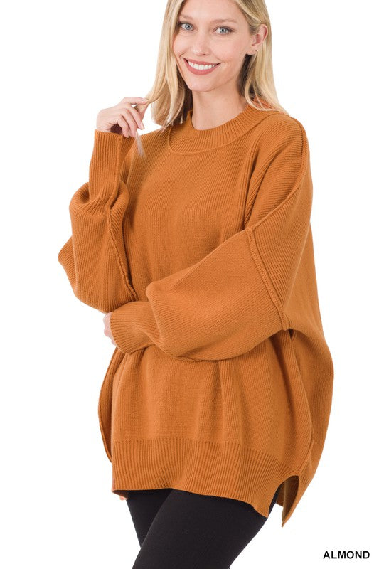 Side Slit Oversized Sweater
