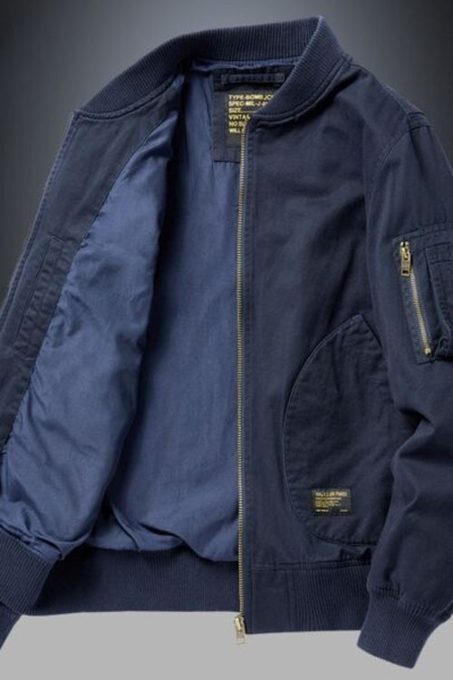 Out of State - Men's Plus Size Zip Up Baseball Collar Bomber Jacket