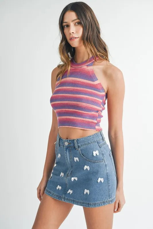 MABLE Space Dye Grecian Neck Knit Cami