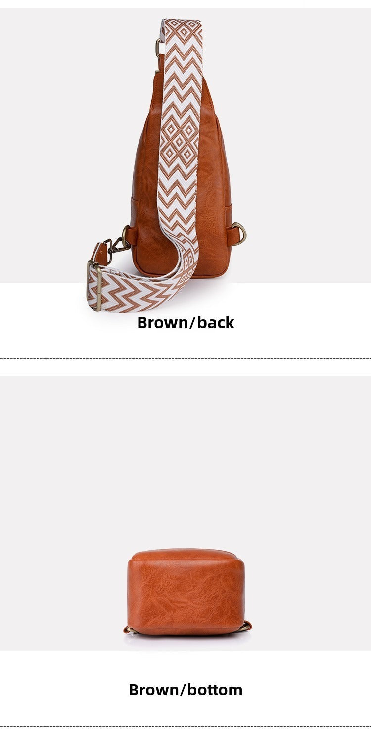 Pu Leather Women Chest Sling Bag