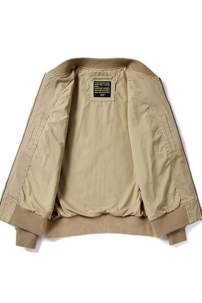 Out of State - Men's Plus Size Zip Up Baseball Collar Bomber Jacket