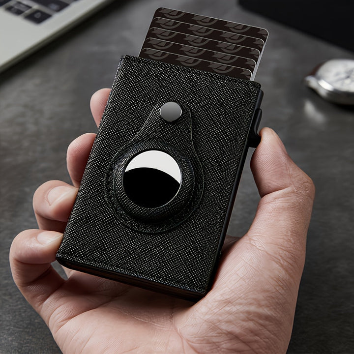Airtag Men's Wallet Minimalist RFID Wallet With Airtag Stand Smart