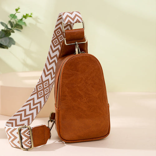 Pu Leather Women Chest Sling Bag