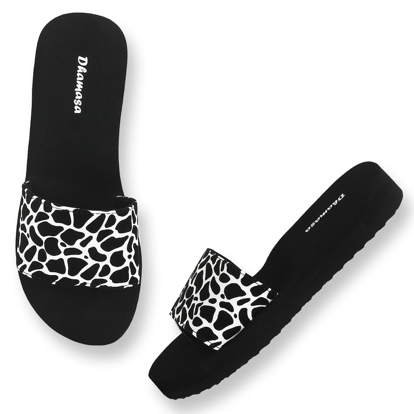 Cheeta design Fashion flipflop slipper for women and girls, Black