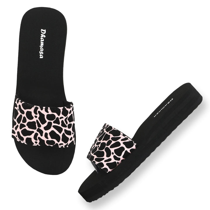 Cheeta design Fashion flipflop slipper for women and girls, Pink (SIZE