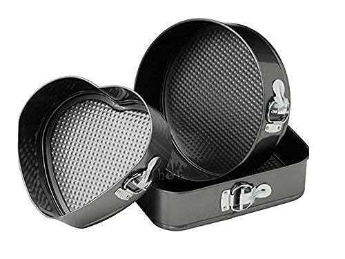 Baking Set Teflon Coated Spring Form Heart, Round, and Square Shape