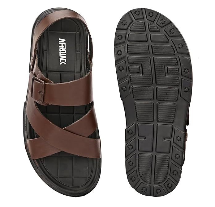 AFROJACK Men's Sandals – Original Leather Stylish, Trendy, Lightweight