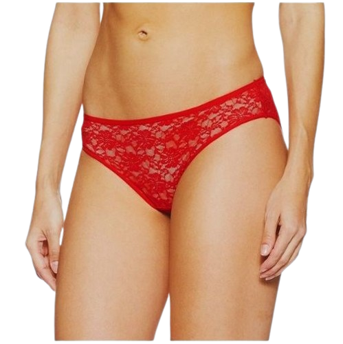 Floral Romance Lace Bikini Panty | Red | Size-32A