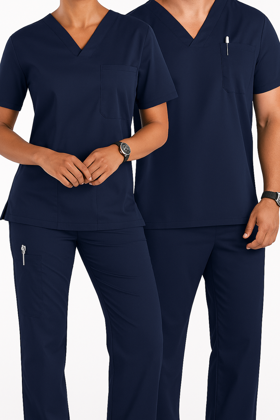 Unisex Medical Scrub Set – V-Neck Short Sleeve Top and Matching Pants