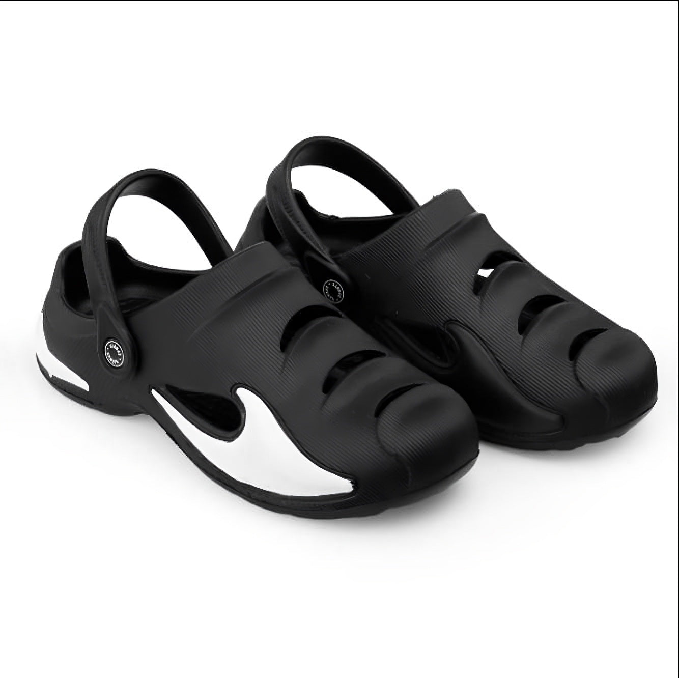 Mens Soft Quality Clogs with Hand Panted color (Black & White ,7K)