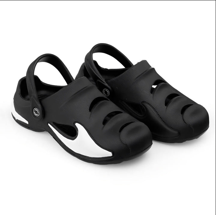 Mens Soft Quality Clogs with Hand Panted color (Black & White ,7K)