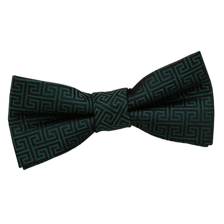 Greek Key Pre-Tied Bow Tie - Boys - Dark Green