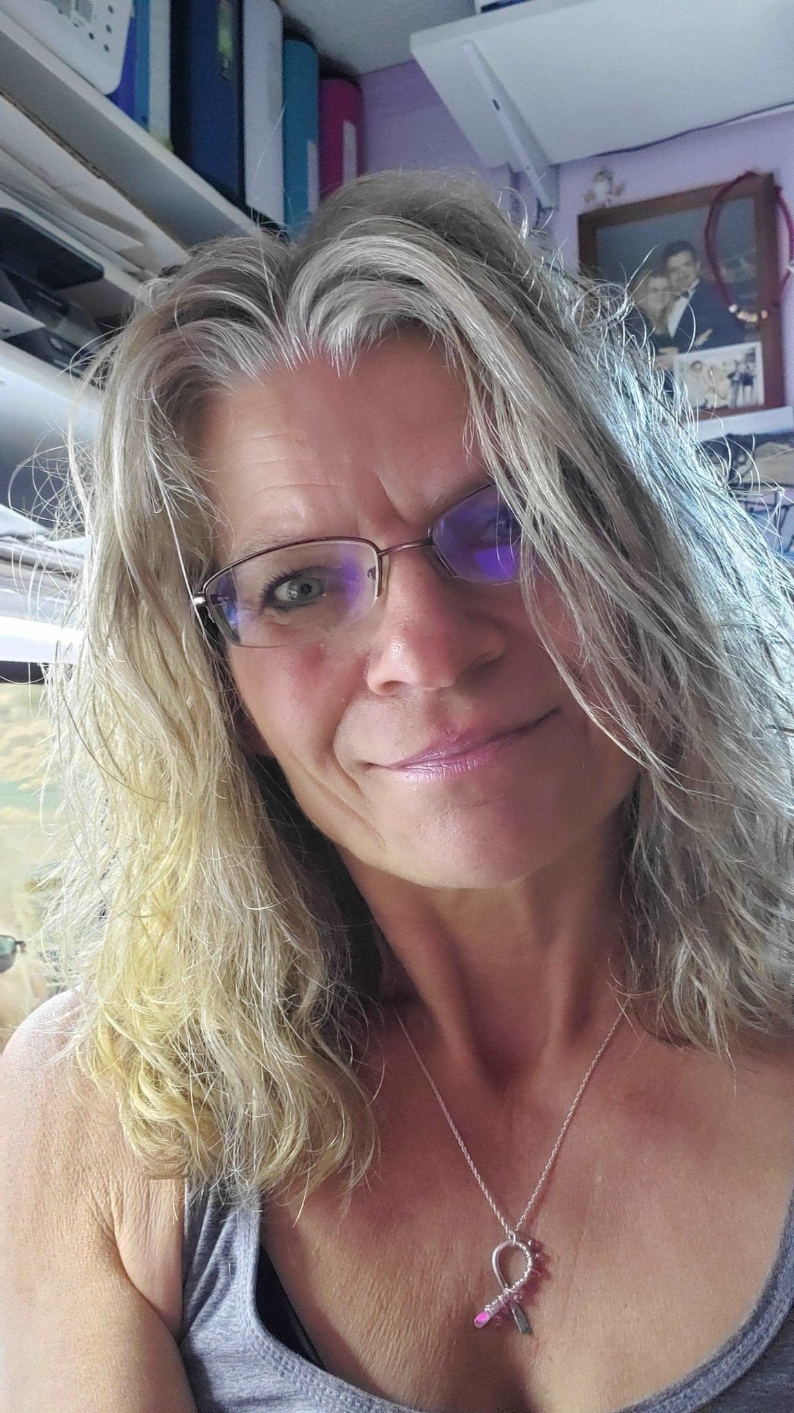 2024 Breast Cancer Awareness Crystal Ribbon Necklace - Limited Edition