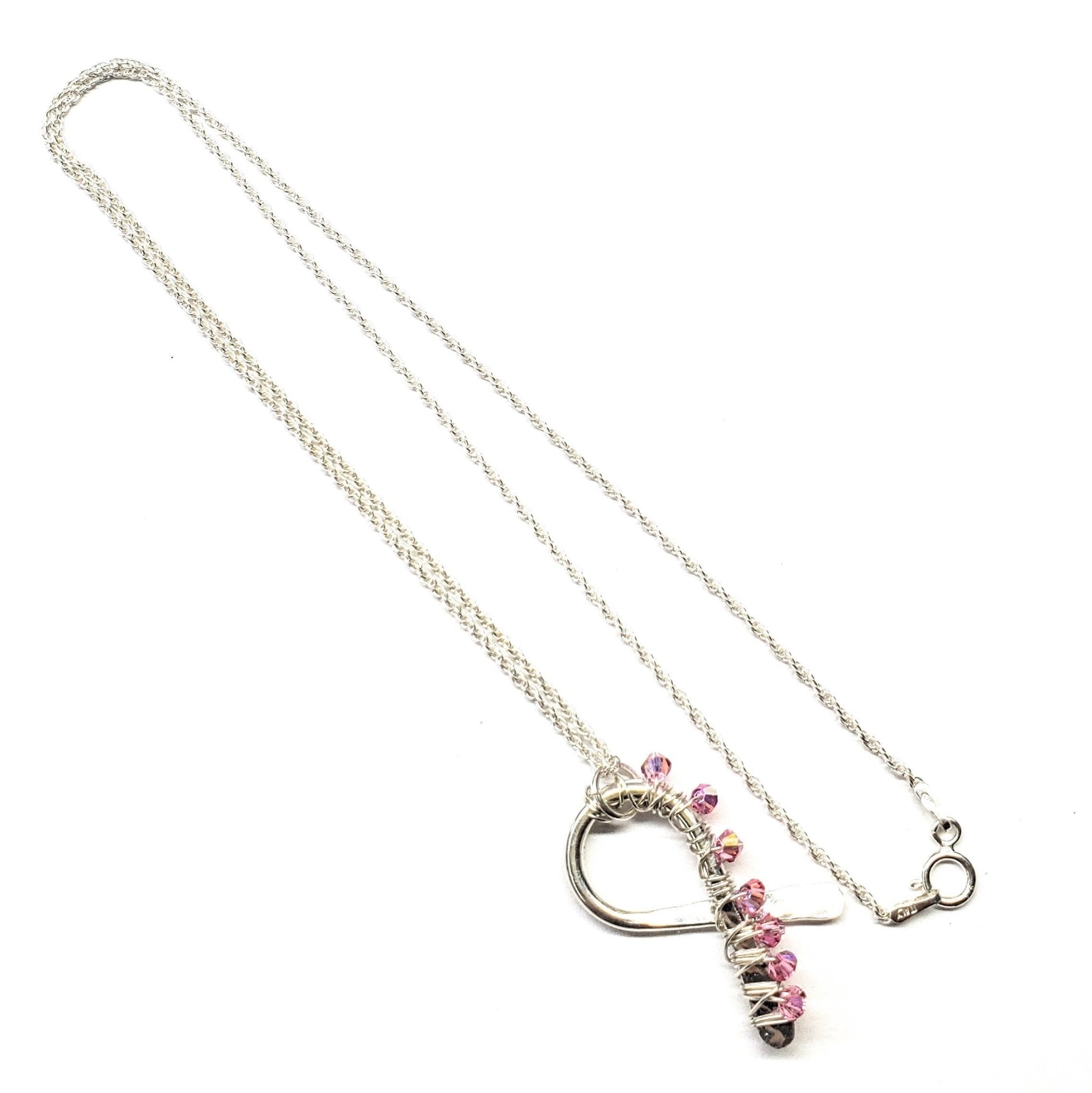 2024 Breast Cancer Awareness Crystal Ribbon Necklace - Limited Edition