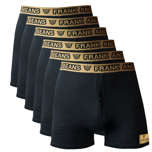 Mens Cotton Boxer Shorts Black/Gold