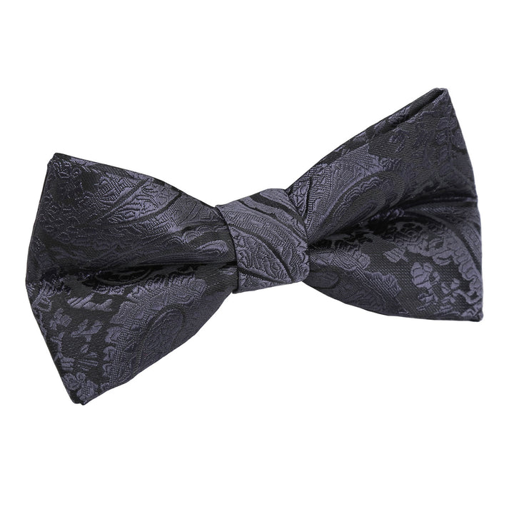 Paisley Pre-Tied Bow Tie - Boys - Charcoal Grey