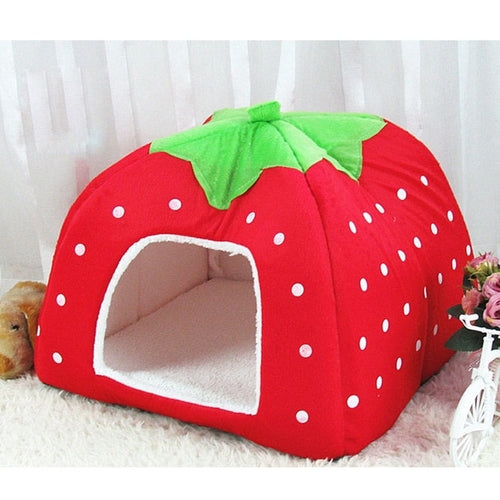 5 Size Cute Strawberry Dog Bed House