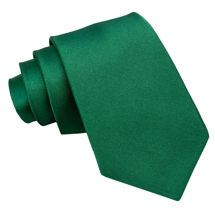 Plain Satin Extra Long Tie - Emerald Green
