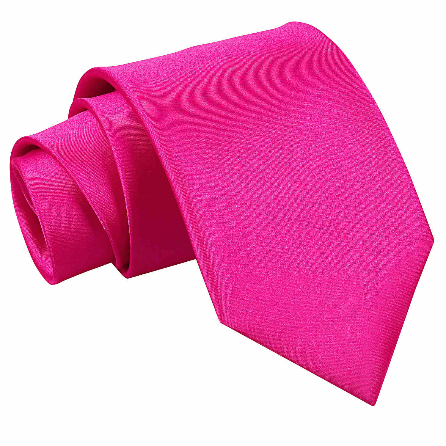 Plain Satin Classic Tie - Hot Pink
