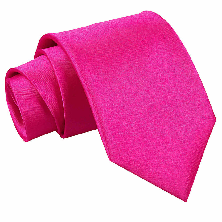 Plain Satin Classic Tie - Hot Pink