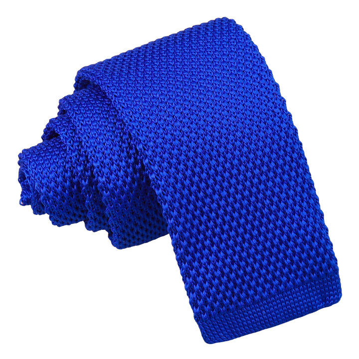 Plain Knitted Tie - Boys - Royal Blue
