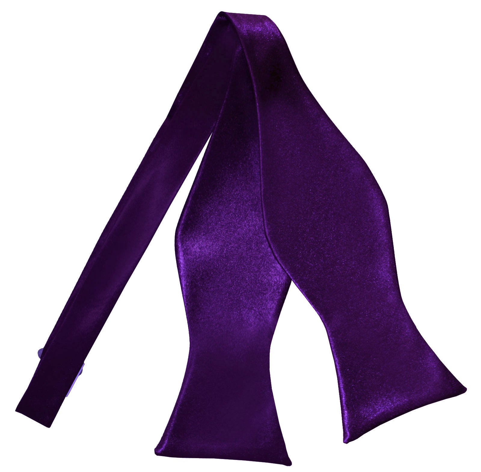 Plain Satin Self-Tie Bow Tie - Purple