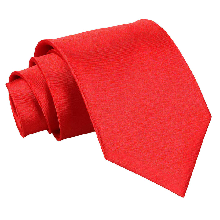 Plain Satin Extra Long Tie - Red