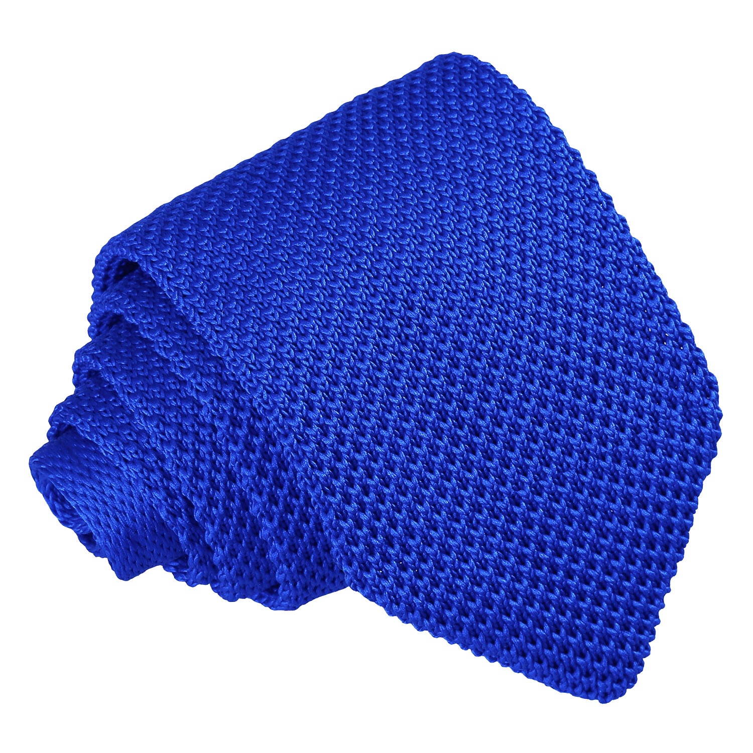 Plain Knitted Slim Tie - Royal Blue