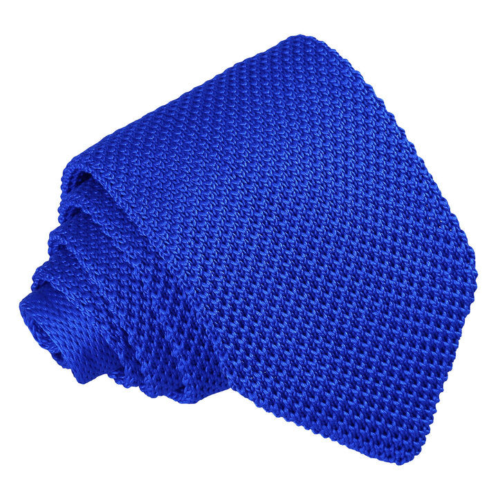Plain Knitted Slim Tie - Royal Blue