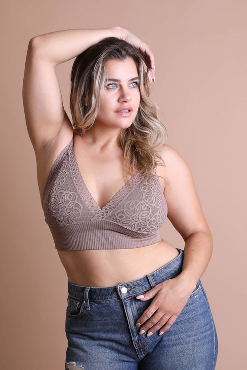 Waistband Loop Lace Brami Plus Size – Elegant Stretchy Lace Cami