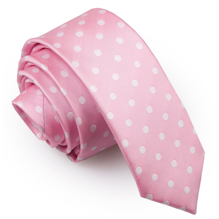 Polka Dot Skinny Tie - Pink