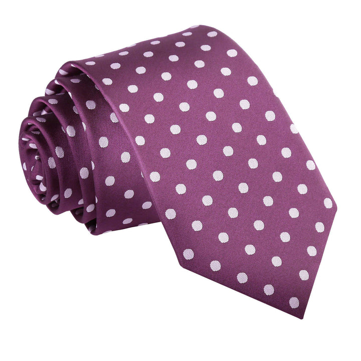 Polka Dot Slim Tie - Purple