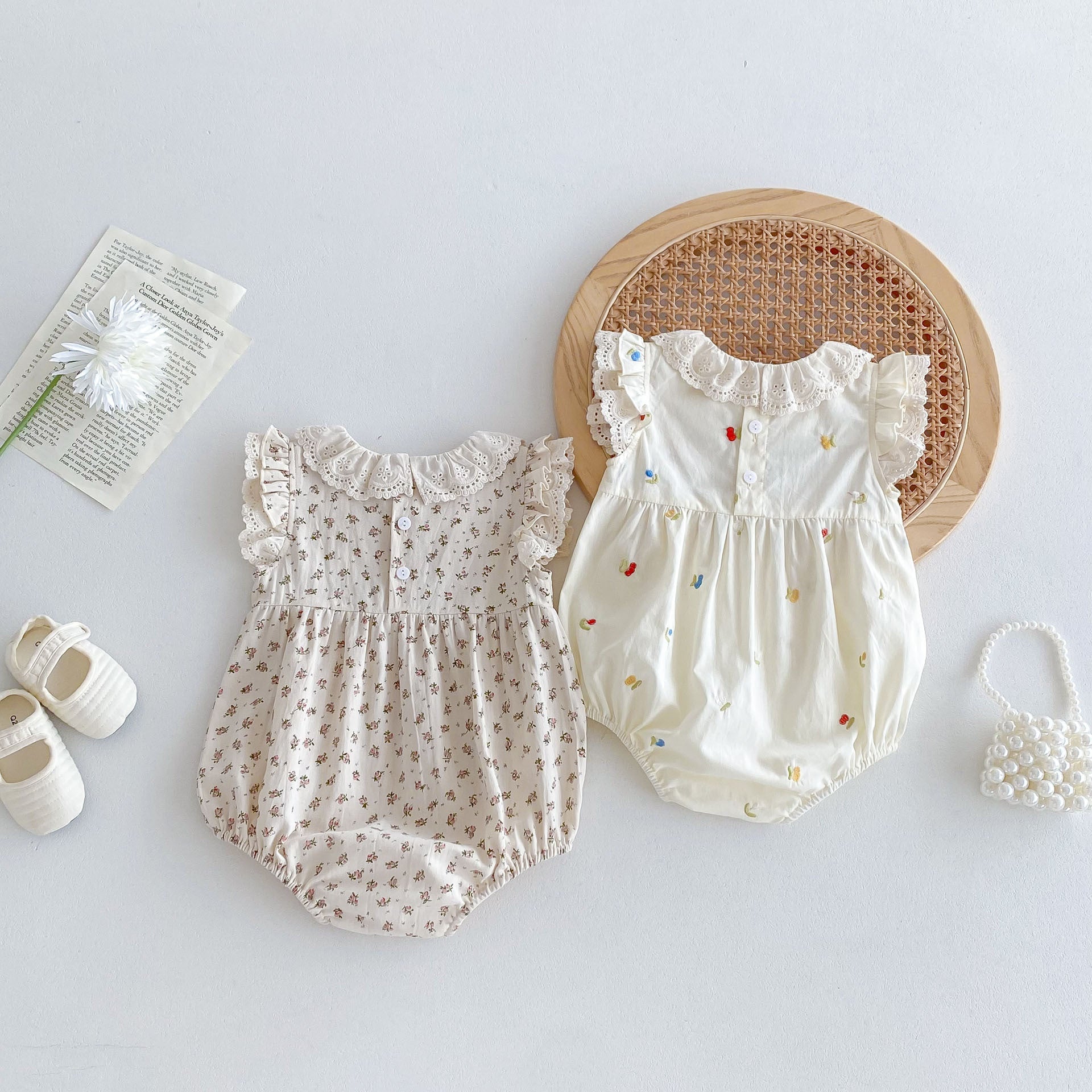 Hot Selling Summer Baby Kids Girls Floral Pattern Sleeveless Hollow