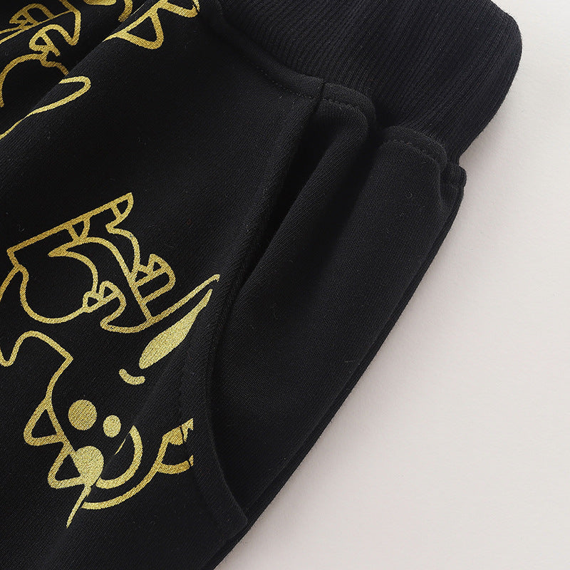 Autumn Dinosaur Pattern Hoodie Clothing Sets