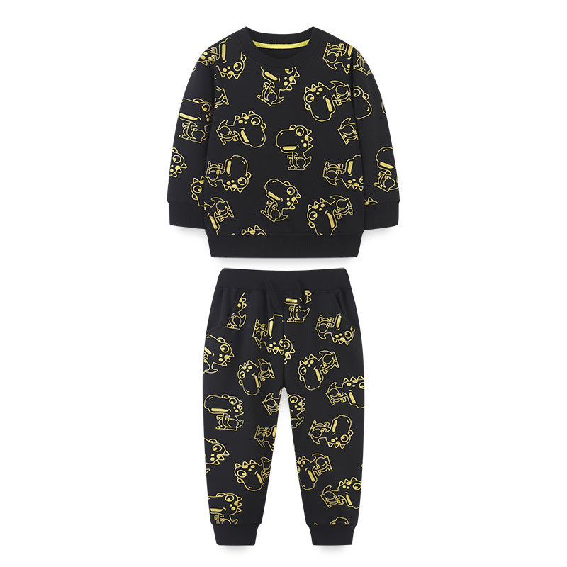 Autumn Dinosaur Pattern Hoodie Clothing Sets