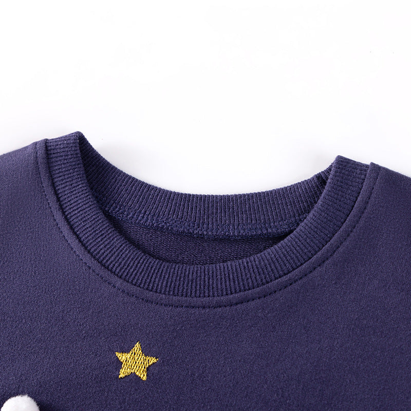 Spring and Autumn Girls Unicorn Cartoon Pattern Long Sleeves